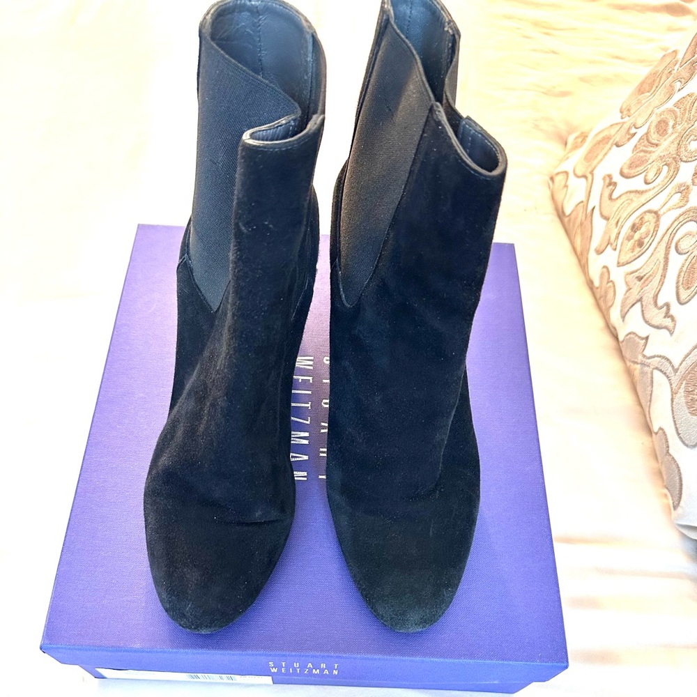 Stuart Weitzman Classic Black Suede Boots